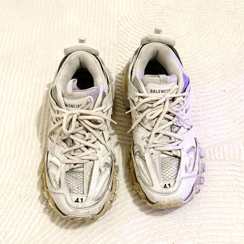 Balenciaga Off-White/Taupe Track Runner Sneakers - Picture 3 of 4
